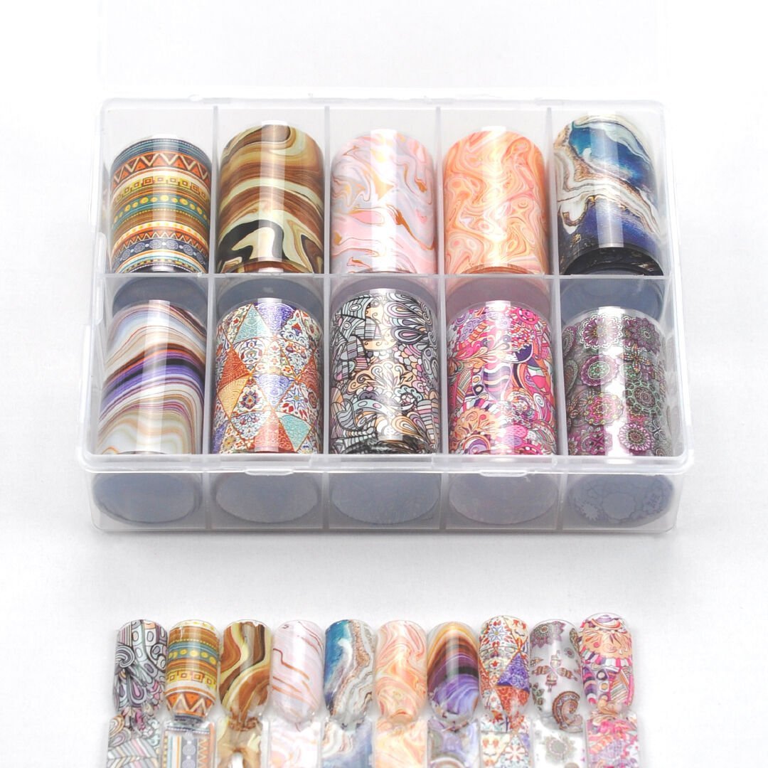 10 in 1 Transfer Foil Set - Abstracts/Bohemian Pattern - Image 3